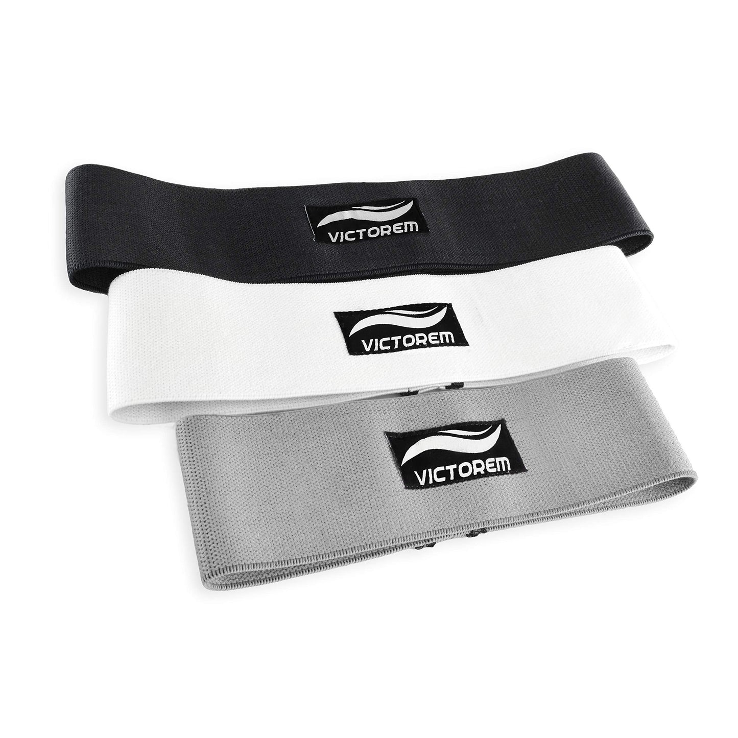 Victorem Hip Bands - Set of 3 - Thigh - Hip Resistance - Booty Exercise Resistance Bands - Low, Medium and Heavy Loop Set - Stretching, Lifting