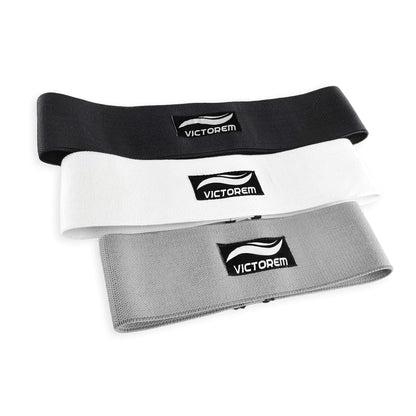 Victorem Hip Bands - Set of 3 - Thigh - Hip Resistance - Booty Exercise Resistance Bands - Low, Medium and Heavy Loop Set - Stretching, Lifting