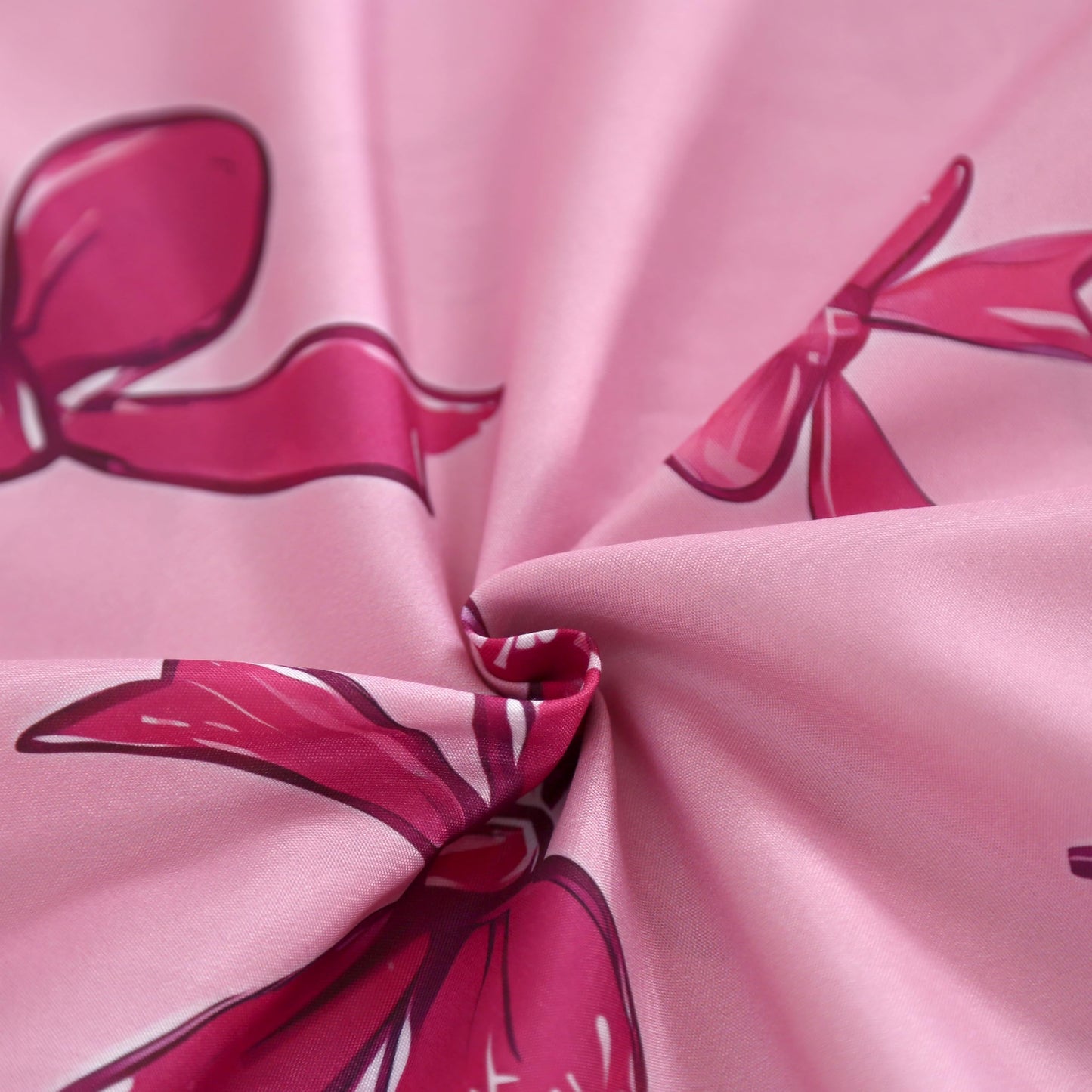 SDIII Pink Bow Comforter Set Twin 3 Pieces, Soft and Breathable Microfiber Lightweight Bows Comforter Twin, Pink Bow Bedding Set for Girls Kids Teens