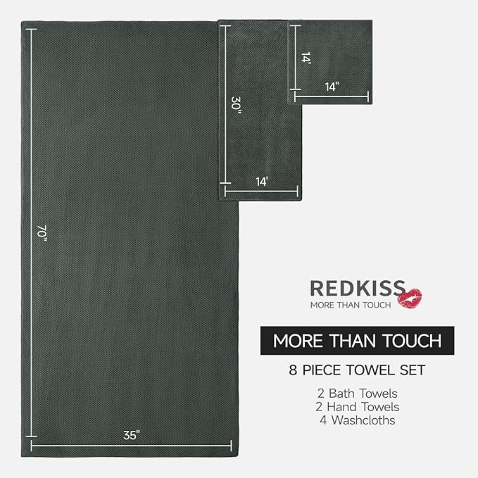 REDKISS Premium Towel Set of 8