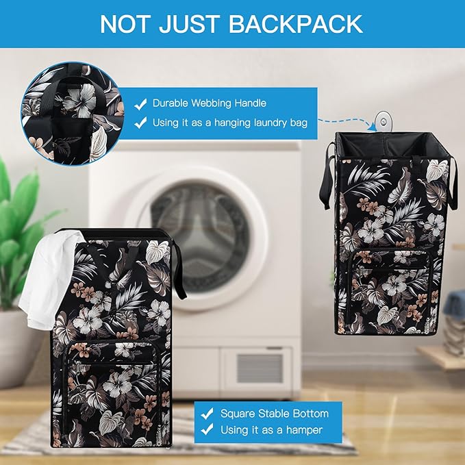 Bukere Laundry Backpack Bag for College Students Dorm Room Essentials, Extra