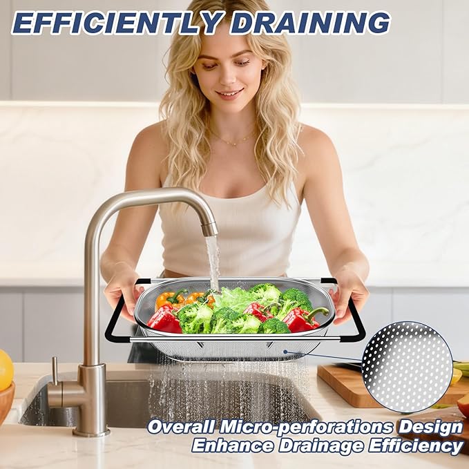 Over the Sink Colander, Expandable Strainers and Colanders