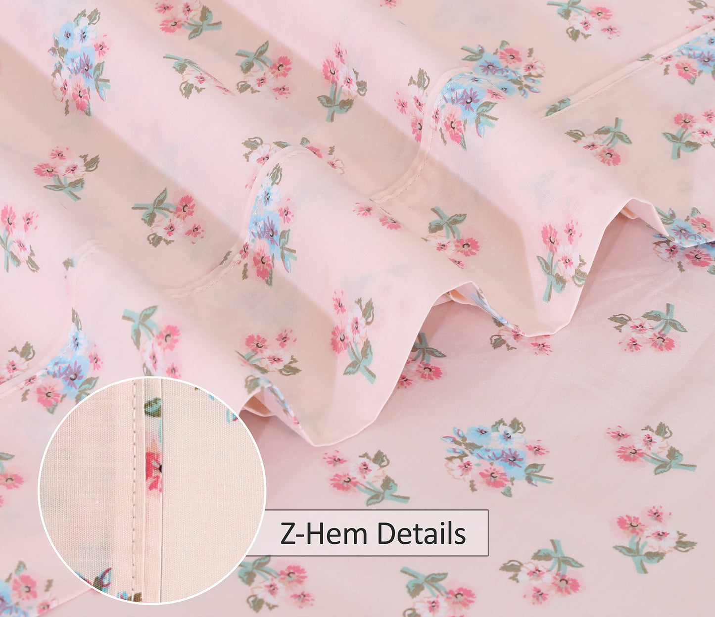 RUVANTI 100% Cotton Percale Sheets Queen Size, Spring On