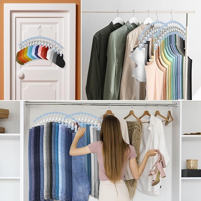 3 Pack Legging Organizer for Closet Hanging, Pants Hangers