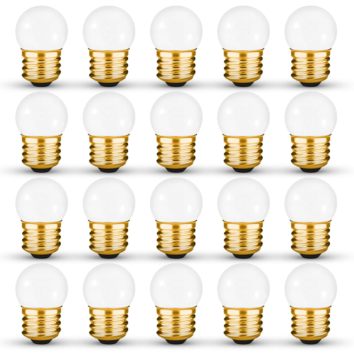 OHBULBS S11 Indicator Incandescent Ceramic White Night Bulb with E26 Base, 7.5W White Light with 40 Lumen Brightness, Perfect for Home Decor, Pack of 20