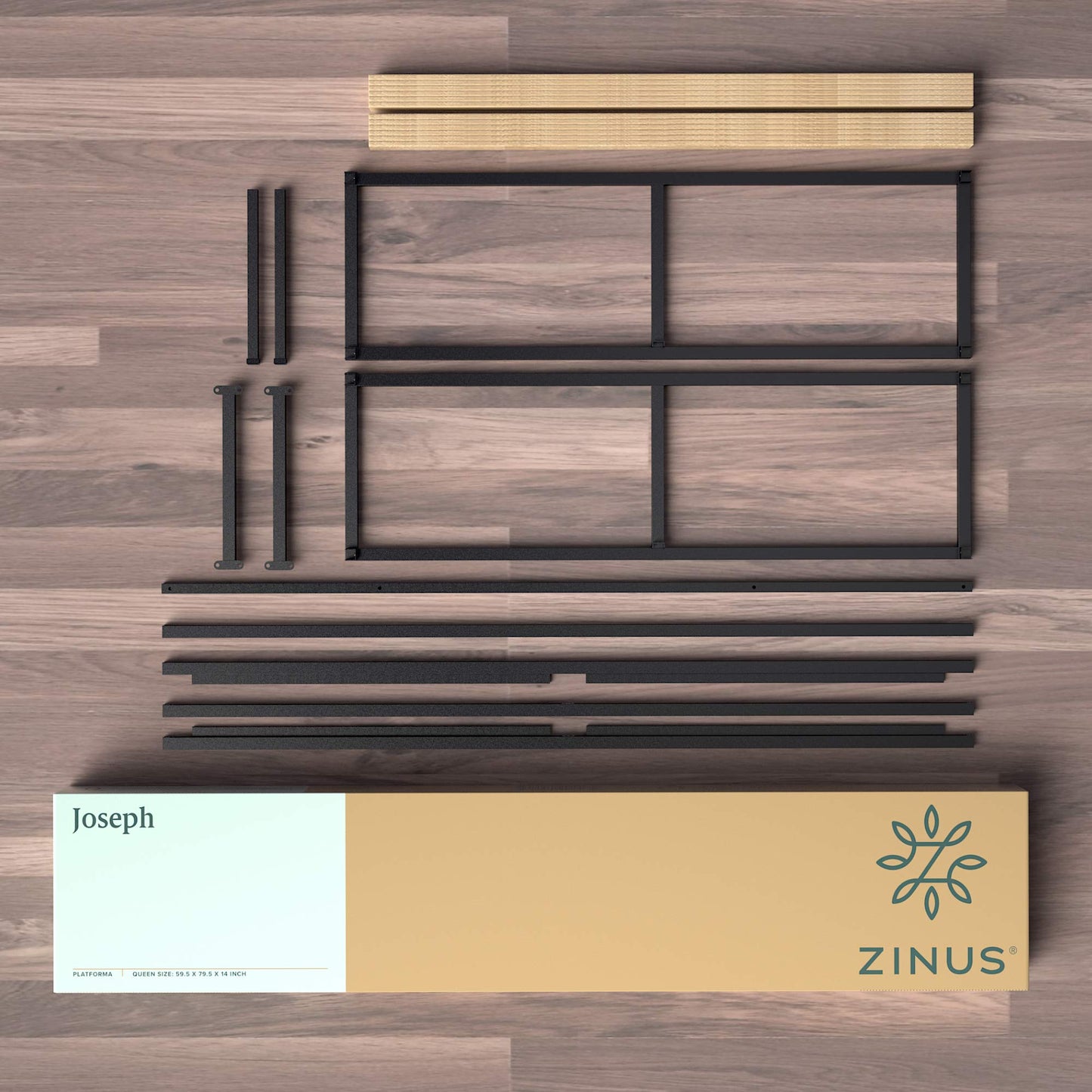 ZINUS Joseph 6 inch Metal Platform Bed Frame, Mattress Foundation, Wood Slat Support, No Box Spring Needed, Sturdy Steel Structure, Queen