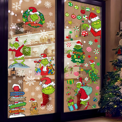 100 PCS Christmas Window Clings – Snowflake Window for Glass Windows, Double-Sided Reusable Static Christmas Decals for Winter Wonderland Decorations (9 Sheets)
