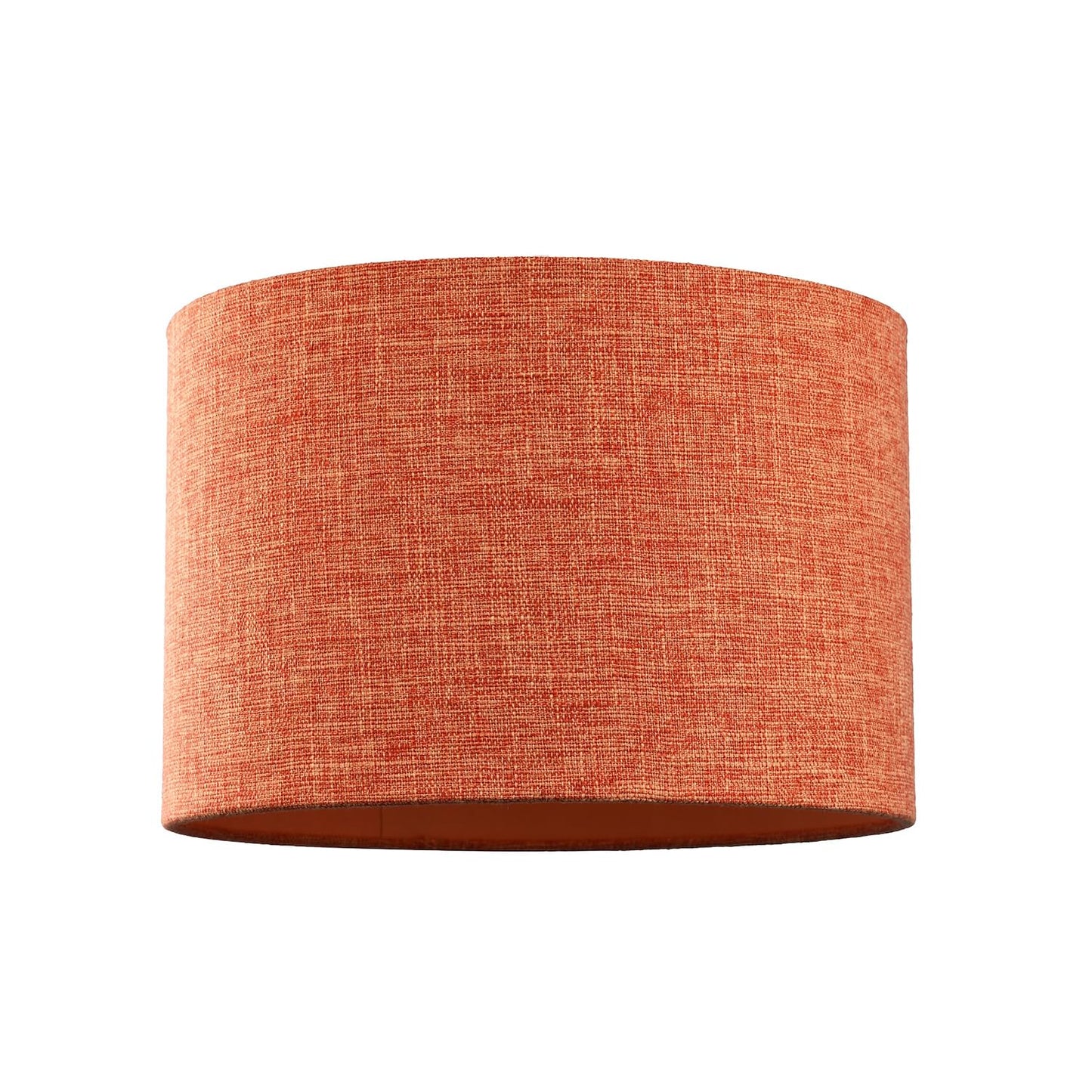Contemporary and Sleek 12 Inch Rustic Orange Linen Fabric Drum Lamp Shade 60w Maximum | 30cm Diameter | for Table Lamp or Pendant by Happy Homewares