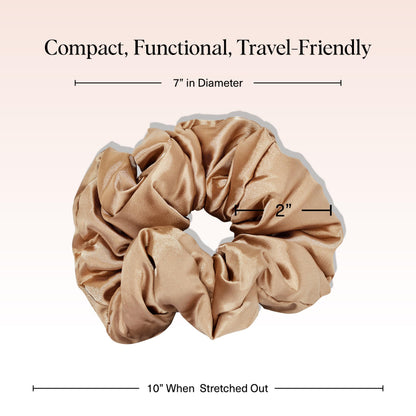 Kitsch Satin Hair Scrunchies for Women - Softer Than Silk Scrunchies for Hair | Satin Scrunchies for Girls & Stylish Satin Hair Ties for Women | Cute Satin Hair Scrunchie, 2 pc (Charcoal/Gold)