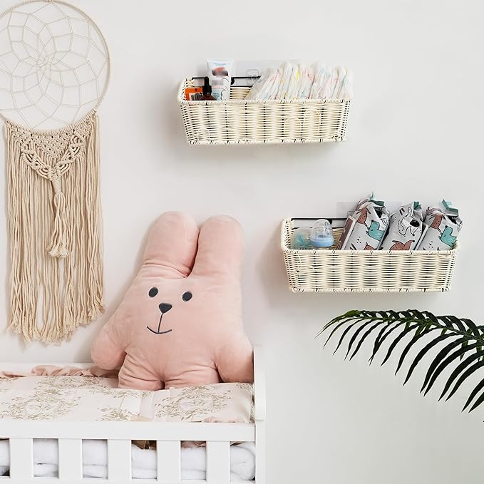 GRANNY SAYS Wicker Hanging Basket, 2 Pack Storage Baskets