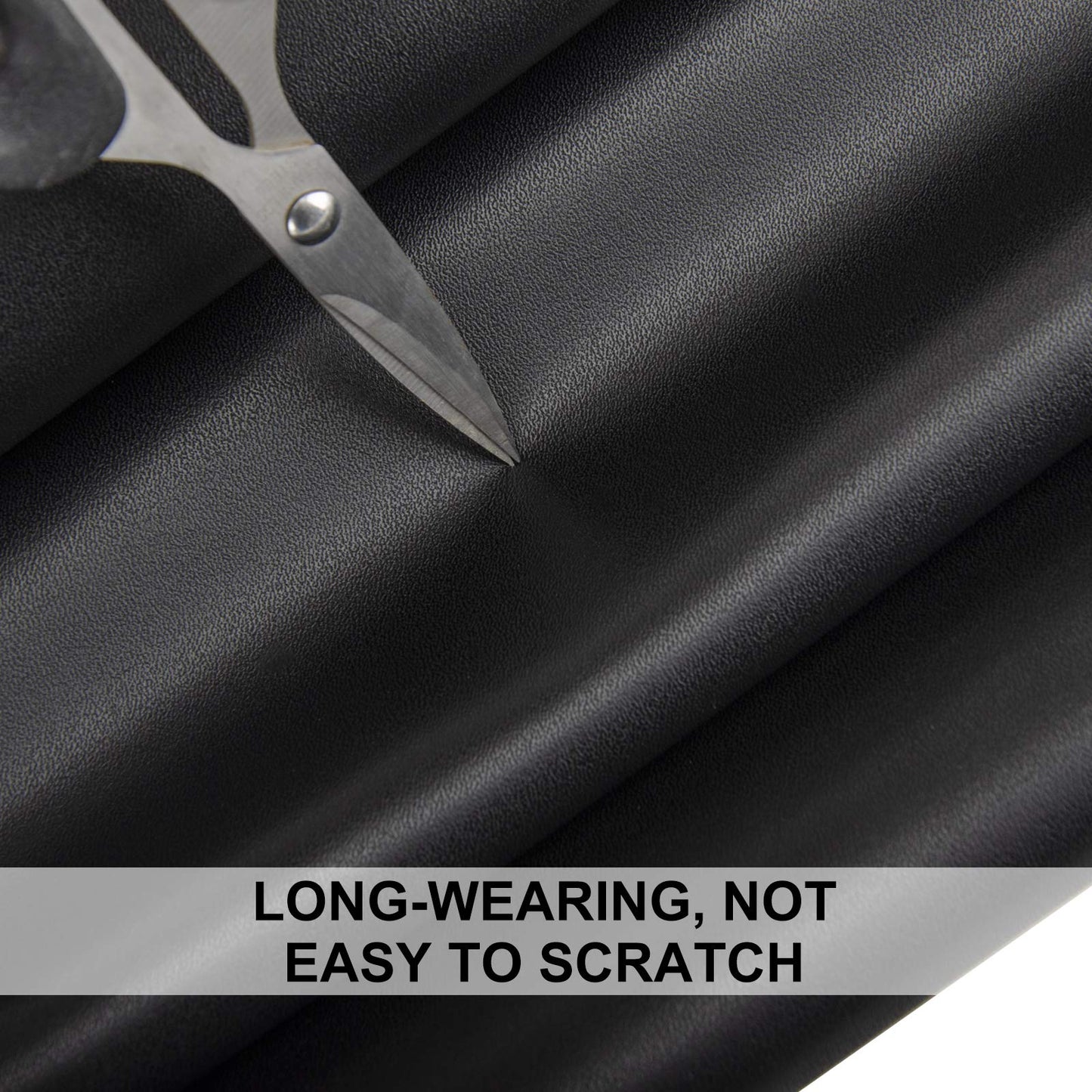 PU Fabric Material 1 Yard 54" x 36" Faux Synthetic Leather Sheets 1.2mm Thick Perfect for Upholstery, DIY Crafts, Hat Making, Hair Crafts Making, Sewing (Black)