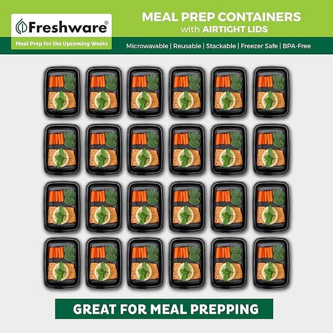 Freshware Meal Prep Containers 1 Compartment Food Storage Containers