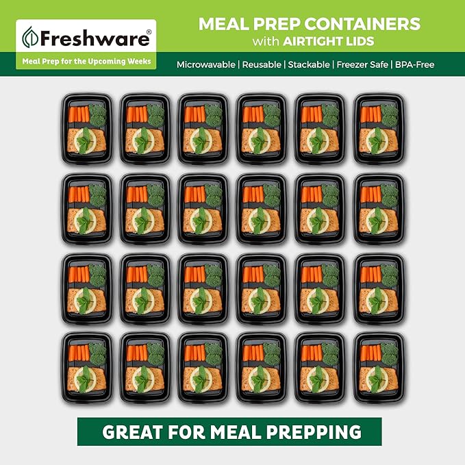 Freshware Meal Prep Containers 1 Compartment Food Storage Containers