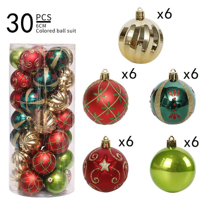 ROSELEAF 30ct 2.36" Shatterproof Christmas Tree Ornaments - Red, Green, Gold Plastic Hanging Balls - Christmas, Wedding And Engagement Occasion