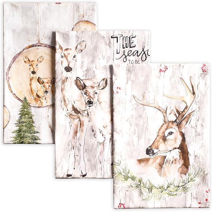 Maison d' Hermine Kitchen Towels Set of 3 100% Cotton 20" x 27.5" Reusable