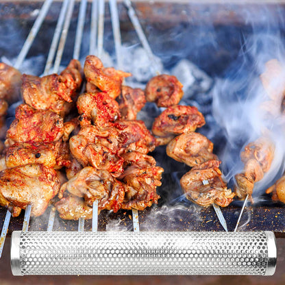 Emwel BBQ Grill Tools Set, 9 Pieces Stainless Steel BBQ Tool Sets +1 Barbecue Gloves, Outdoor Barbecue Grilling Utensil with Storage Case