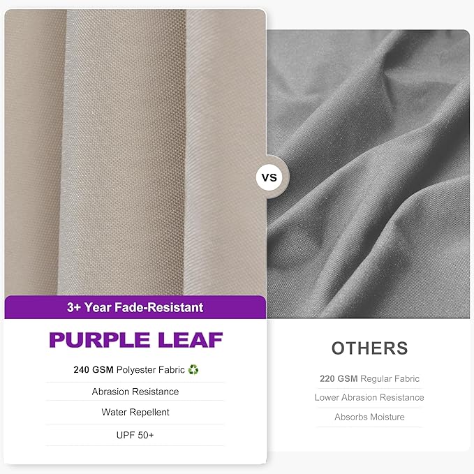 PURPLE LEAF 9' X 12' Right-left Tilt Patio Umbrella with Base Outdoor Cantilever Swivel Rectangle Umbrella Aluminum Offset Umbrella with 360-degree Rotation for Garden Deck Pool Patio Beige