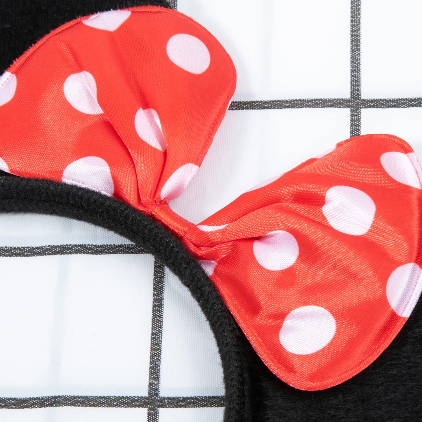 CHuangQi 20 pcs Mouse Ears Headbands, Solid Black Ears & Polka Dots Red Bow, Boys & Girls Birthday Party Supplies