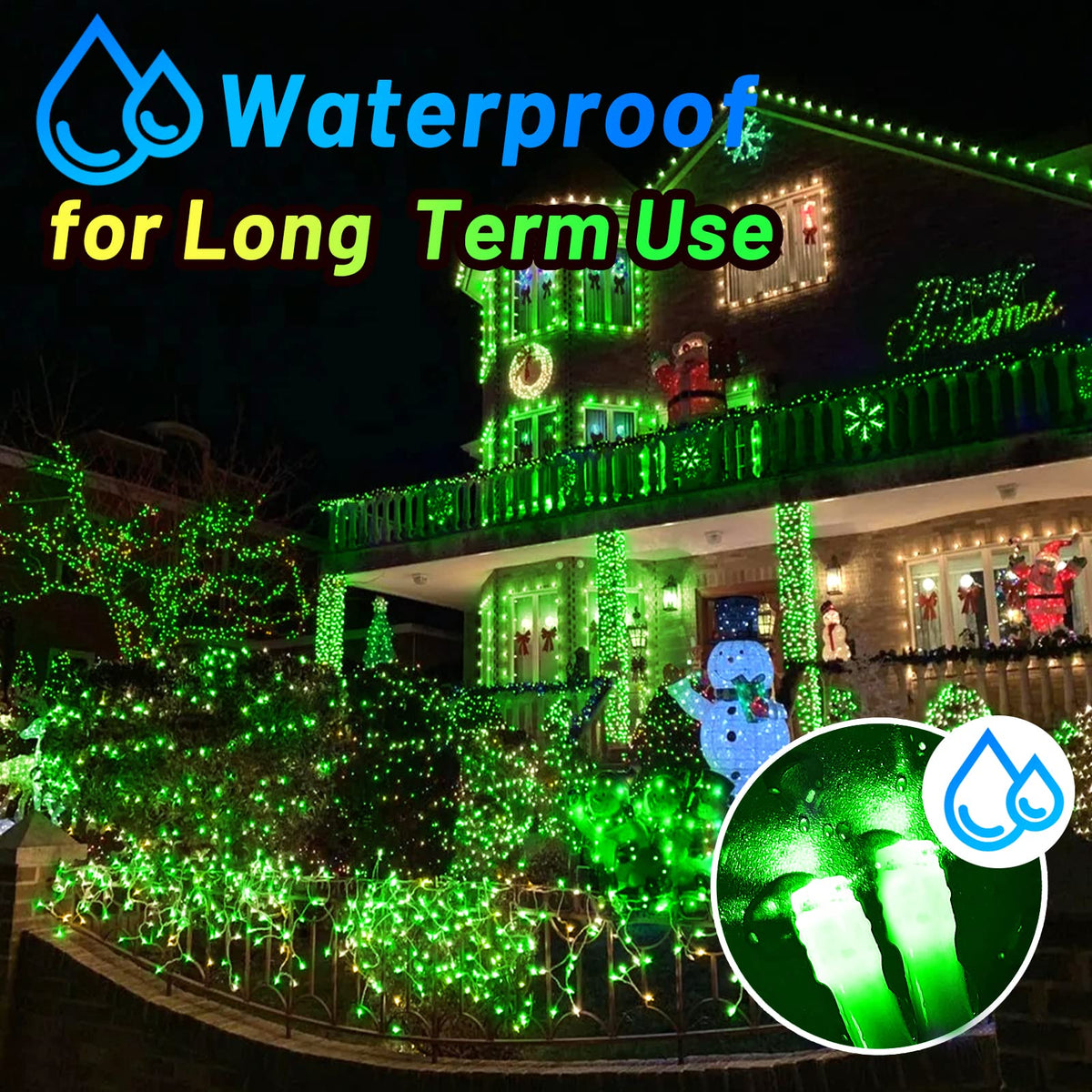 KNONEW Outdoor Christmas Lights 300 LED 99ft String Lights 8 Modes & Memory Fairy Light Plug in Waterproof LED String Lights for Xmas Yard Tree Wedding Party Holiday Decorations(Green)