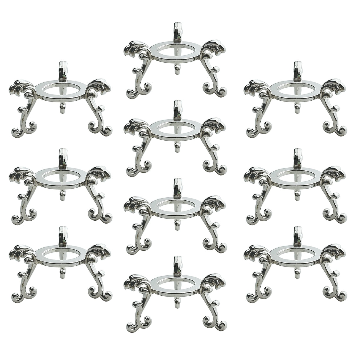 OmyLens 10Pcs Silver Crystal Ball Stand for Displaying Crystal Glass and Natural Rocks, Sphere Display Holder, for 40mm-80mm Sphere or Stone