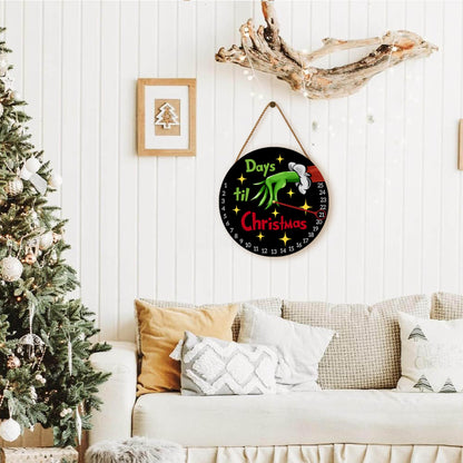 Christmas Decorations Welcome Sign Christmas Countdown Advent Calendar Wooden Decorative Reusable Countdown Calendar for Xmas Winter Home Wall Indoor Outdoor Decor 12 Inch