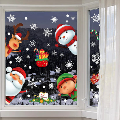 169 PCS Christmas Snowflake Window Cling Christmas Window Clings for Glass Windows Xmas Decorations