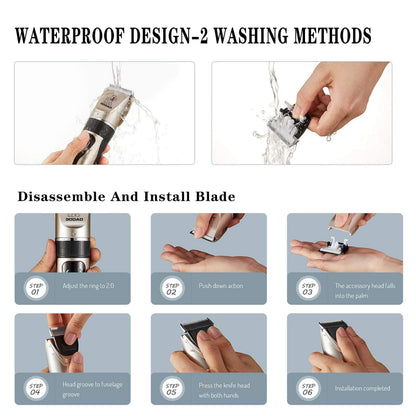 Gooad Dog Clippers Grooming Kit and Paw Trimmer,Cordless,Low Noise, Electric Quiet,Rechargeable, Dog Trimmer Grooming Tool, Pet Hair Clippers for Thick Coats,Shaver for Small and Large Dogs&Cats