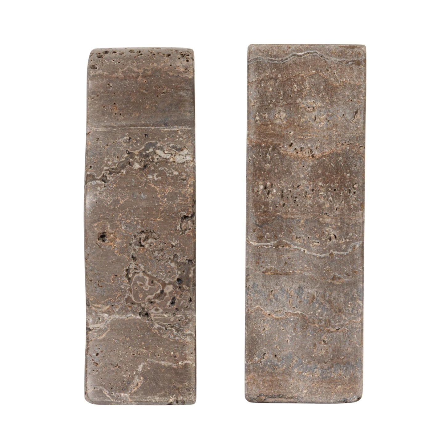 Creative Co-Op Decorative Travertine Wave Bookends, Grey