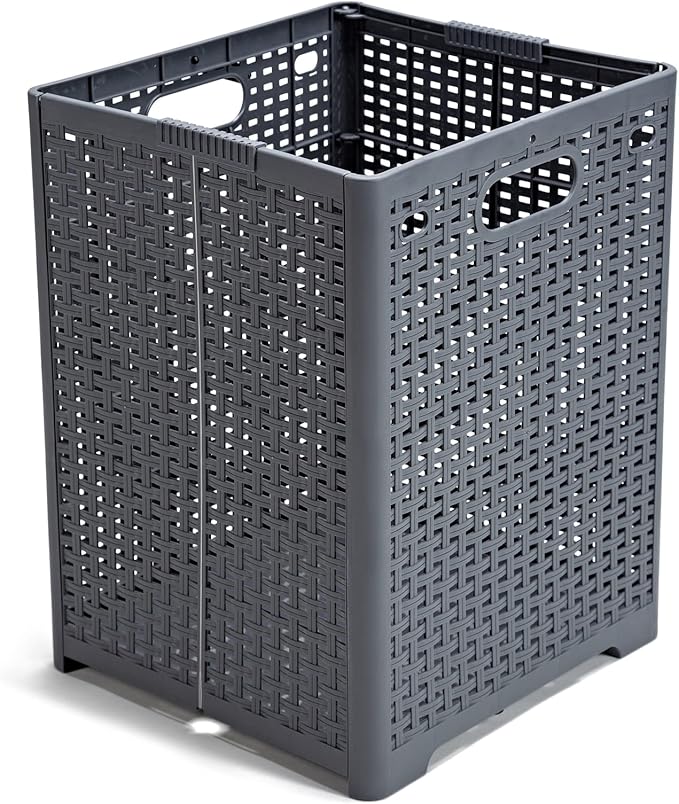 42L Collapsible Plastic Laundry Baskets, Foldable Laundry Hamper