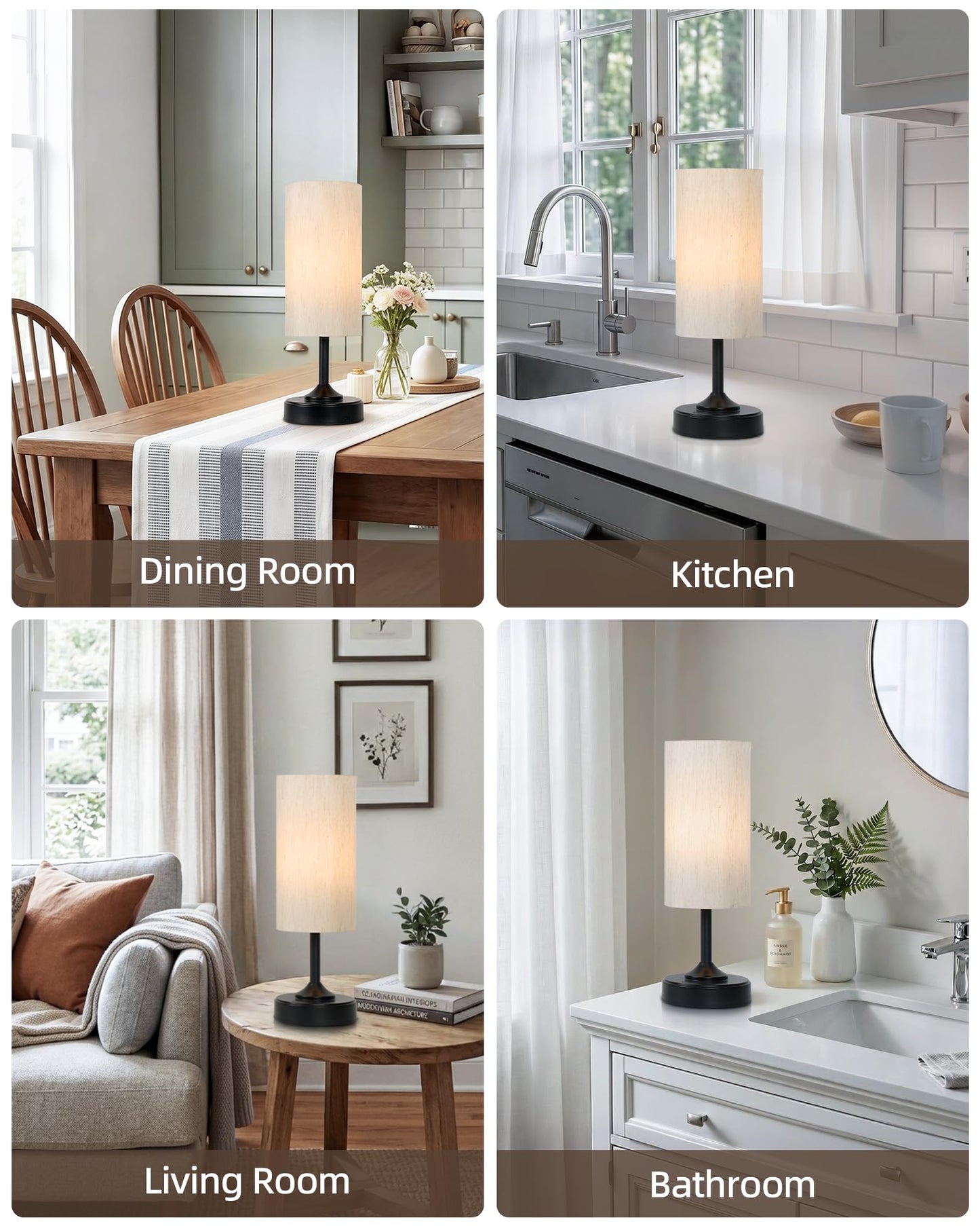 EZVALO Cordless Table Lamp, Ambient Light, Dimmable, Touch, Timer, 2700K, Decor, Portable, LED, Desk Lamp, Bedside, Kitchen Lamp, Wireless, Rechargeable, Battery Operated, for Bedroom, Living Room