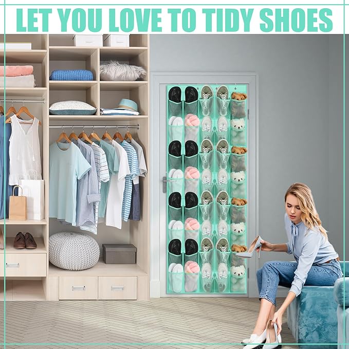 Windyun 40 over the Door Shoe Organizer Large Mesh Pocket Hanging Shoe Rack