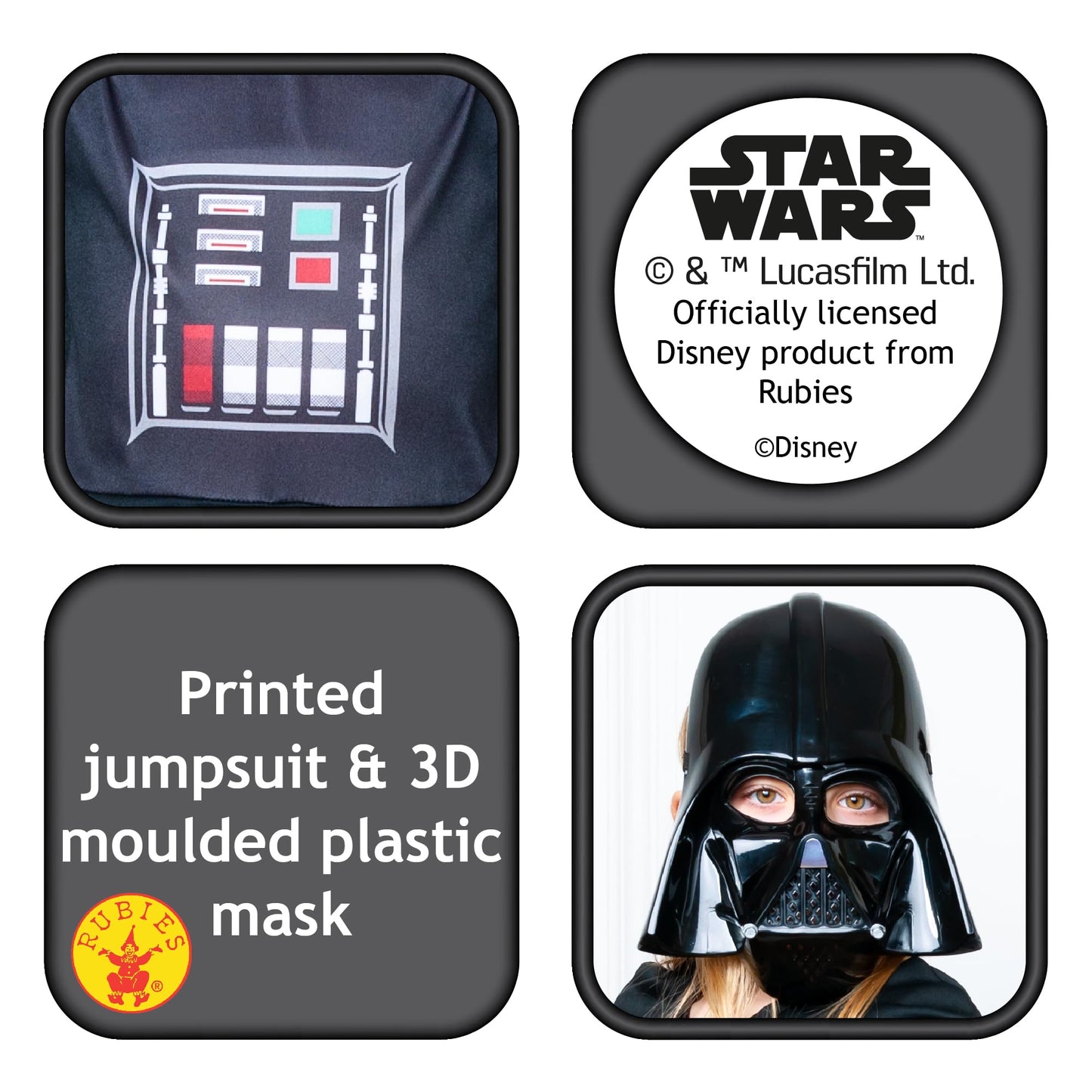 Rubies Official Disney Star Wars Darth Vader Costume, Teen Size Age 11-13 Years Halloween