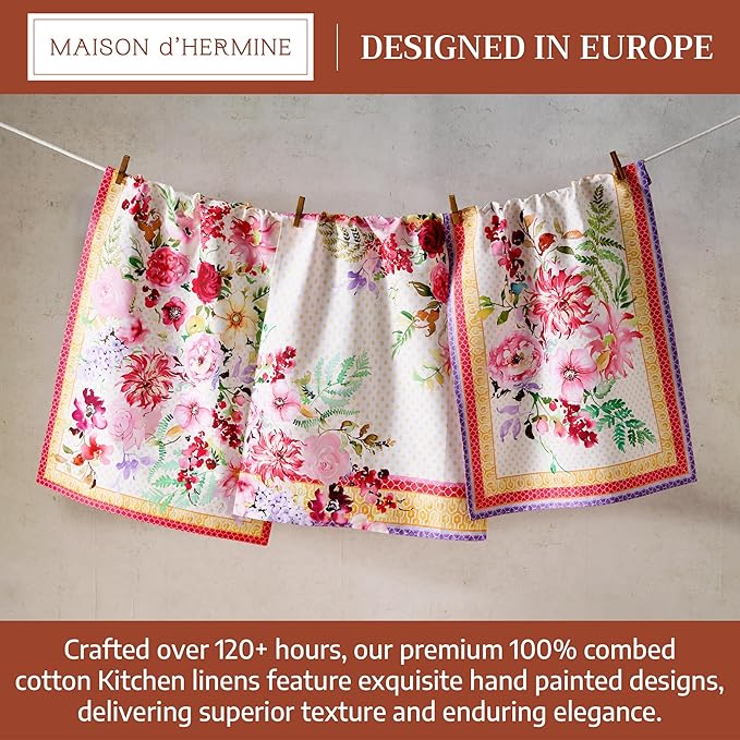 Maison d' Hermine Kitchen Towel 100% Combed Cotton Premium Set of 3
