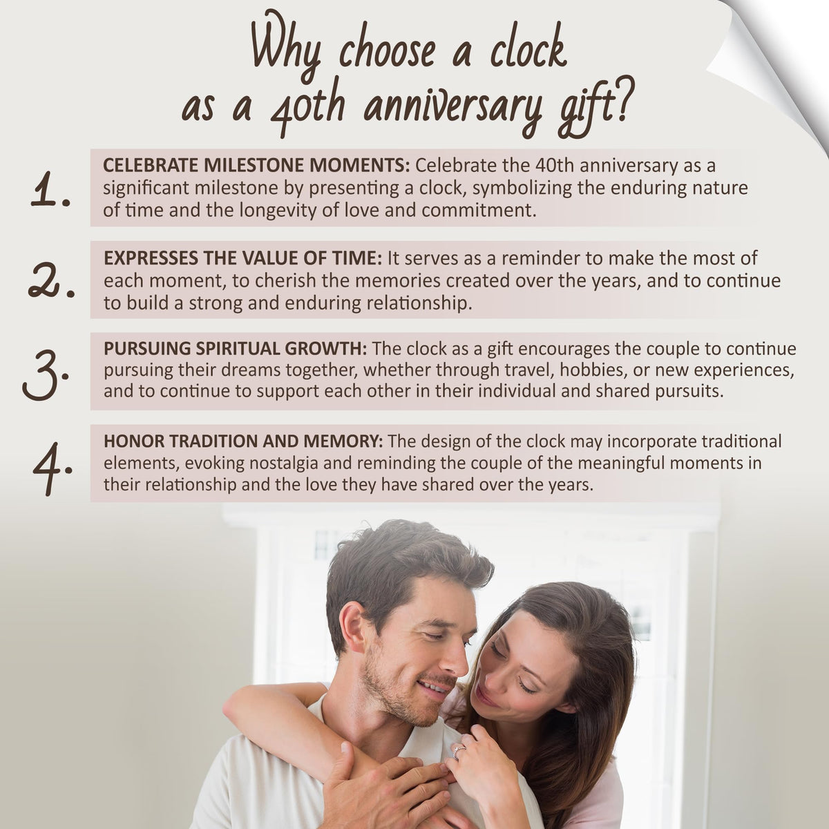 OkiyiD 40th Wedding, Light Up Anniversary Clock with LED Wooden Base for Couples Parents Bedroom Decor, Happy 40th for Husband Wife