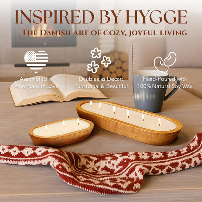 Dough Bowl Candle Co. Jasmine Candle for Women or Men - 10x6 3 Wick Scented Candles for Home, Mango Wood Large Luxury Soy Candles with Scented Wax, Long Burning 40H Burn Time for Spring or Summer