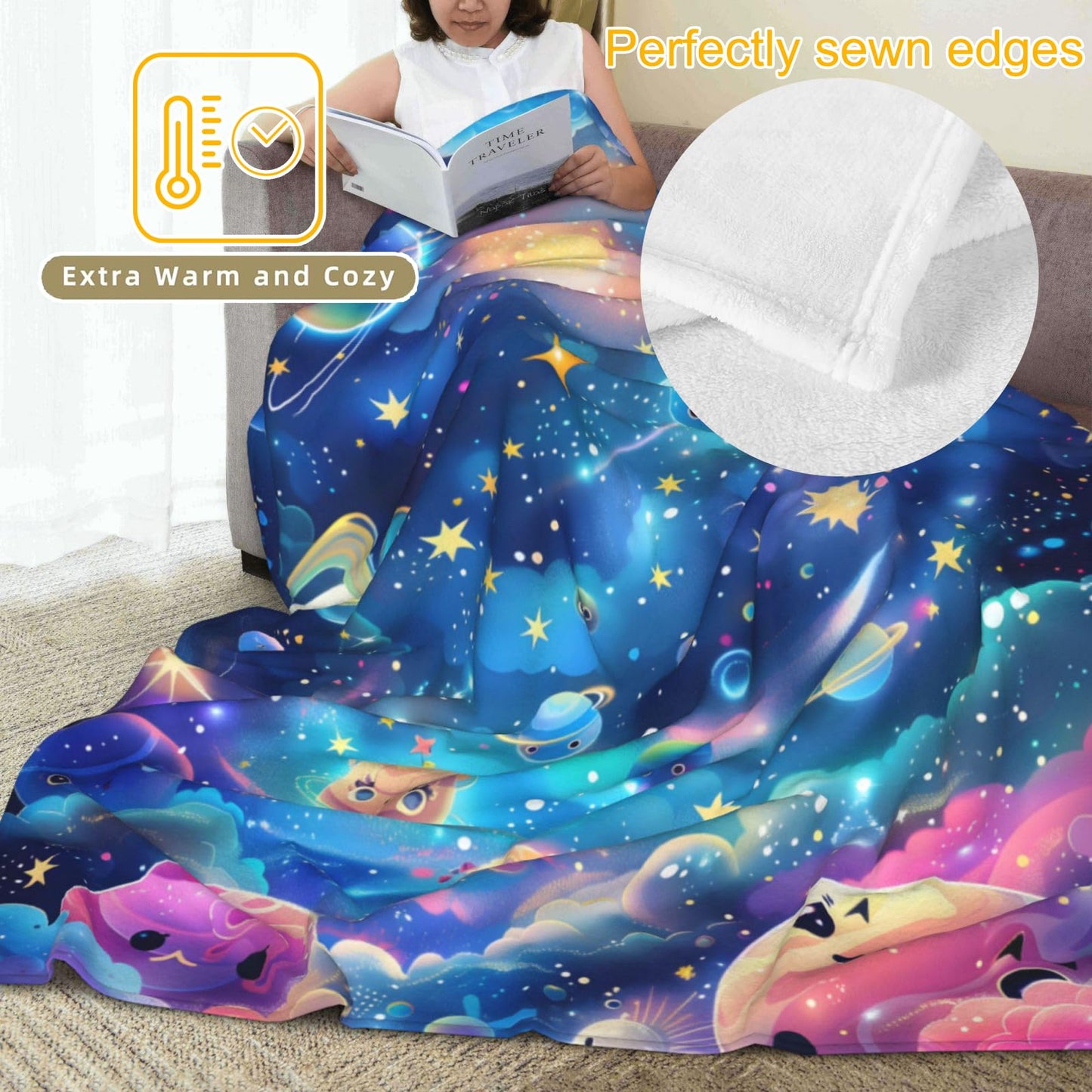 olpddz Magical Bunny Flannel Blanket Gifts for Animal Lover,60x50inch,Fantasy Forest Throw Blankets with Rabbit in Bottle and Mushroom,for Bedroom,Sofa,Living Room,Camping Home Decor Throws