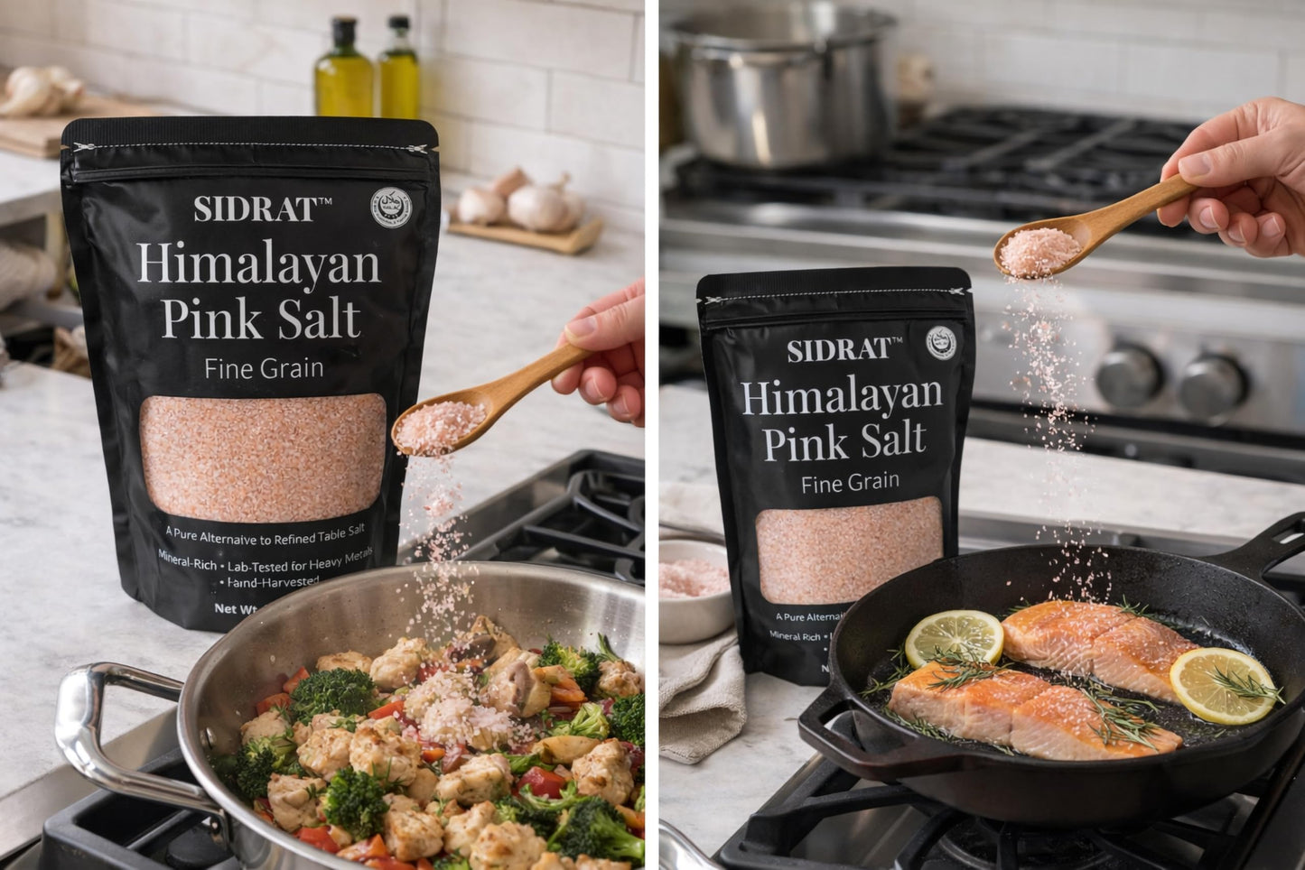SIDRAT Himalayan Pink Salt Fine Grain Kosher Non-Iodized Cooking