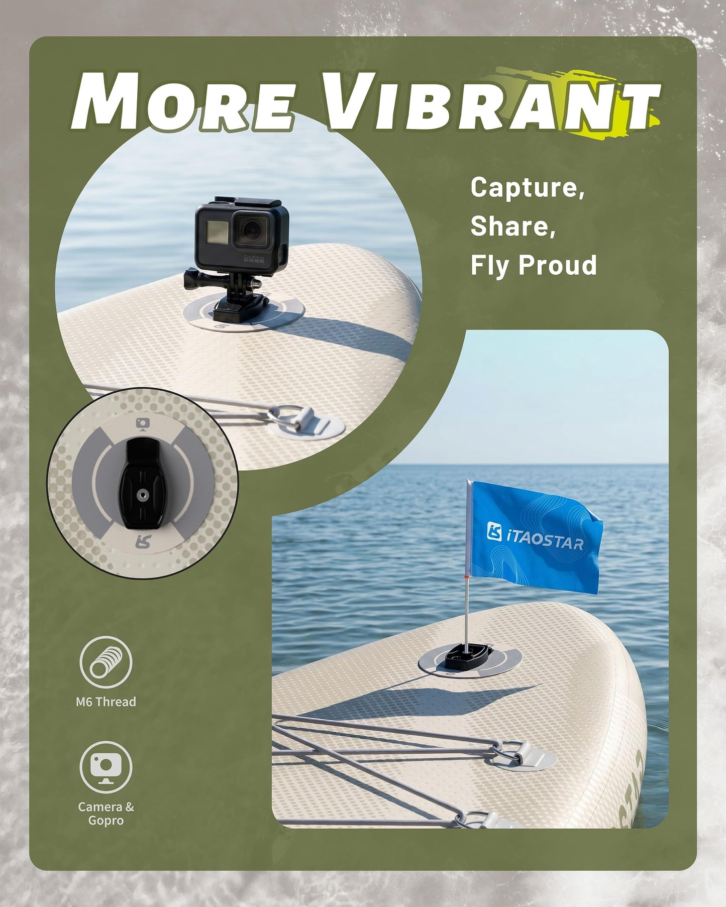 iTAOSTAR M01A 11’×33" Stand Up Paddle Board - Premium SUP Board Kit with 5 Fins - Inflatable Paddleboard for Beginner & Youth - All Skill Levels - for Lakes, Oceans & Fishing