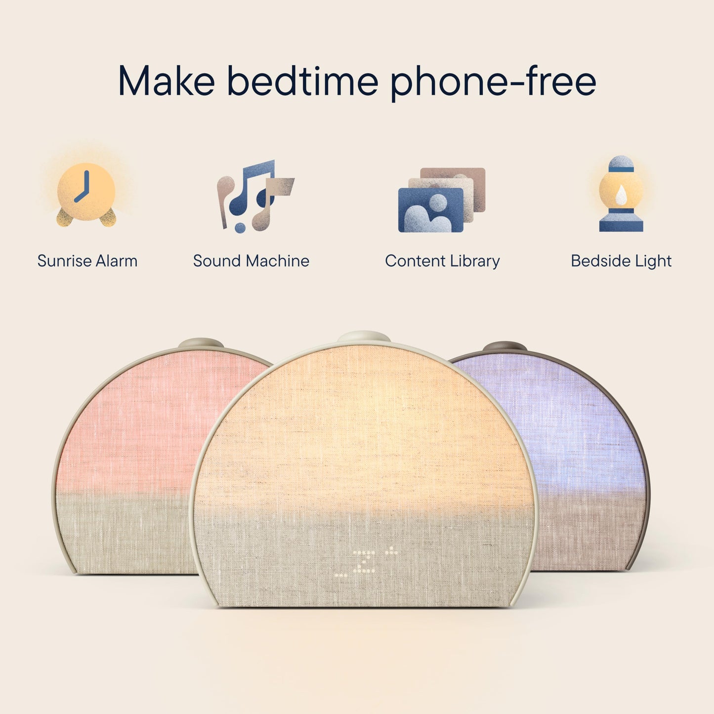 Hatch Restore 3 Sunrise Alarm Clock, Sound Machine, Smart Light (Putty) - White Noise, Screen-Free Sleep Routine
