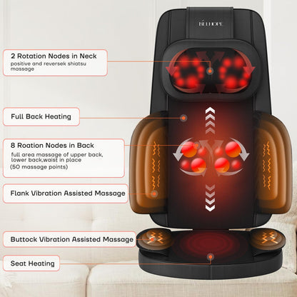 Shiatsu Neck and Back Massager with Heat, 4D Kneading Back Massager for Pain Relief Deep Tissue, Comfortable Back Massage for Chair, Massager for Home Office, Gifts for Women Men Parents Christmas
