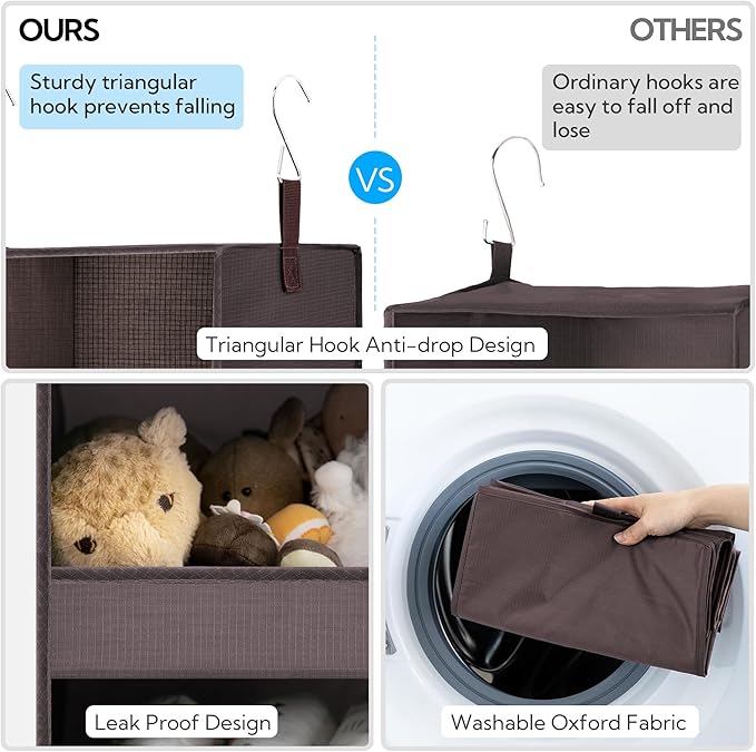 GRANNY SAYS 3 Shelf Hanging Closet Organizers and Storage, Collapsible Closet