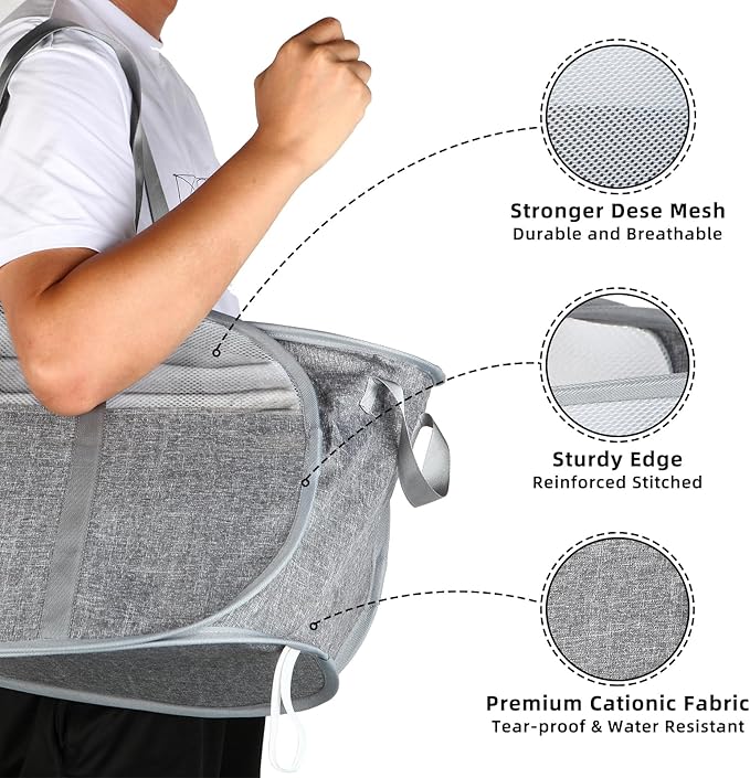 100L Collapsible Laundry Baskets, Tear Proof Pop Up Laundry Hamper