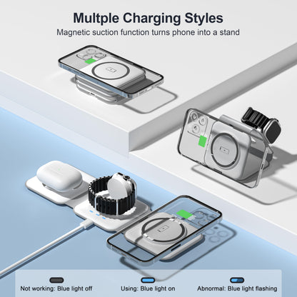 UCOMX 3 in 1 Charging Station for Multple Devices,Foldable 3 in 1 Wireless Charger for Travel,NANO Wireless Charging Station for iPhone17 16 15 14 13 12 Pro Max/Watch 10 9 8 7 6 5 4 3 Ultra/AirPod Pro