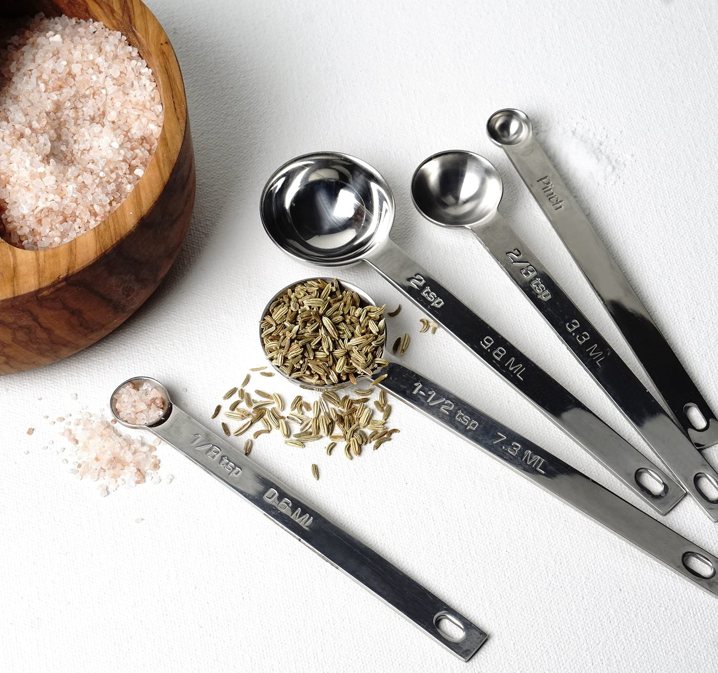 RSVP International Endurance Kitchen Collection Measuring Tools, Dishwasher Safe, Odd Sizes, 5 Piece, Stainless Steel