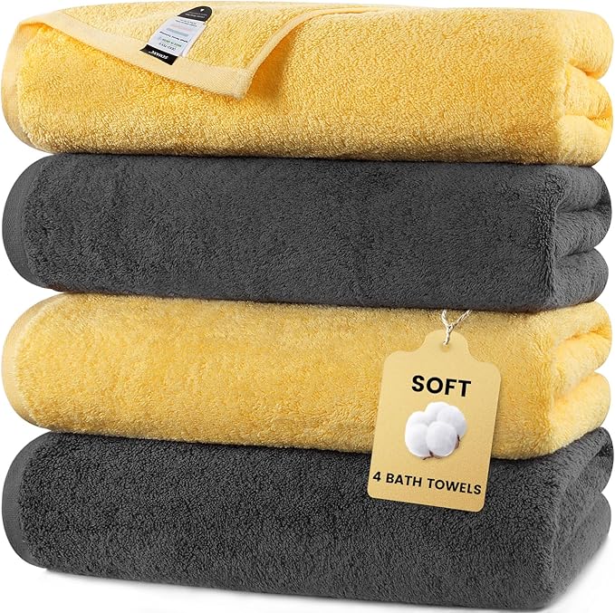 SEMAXE 4-Pack Luxury Bath Towels