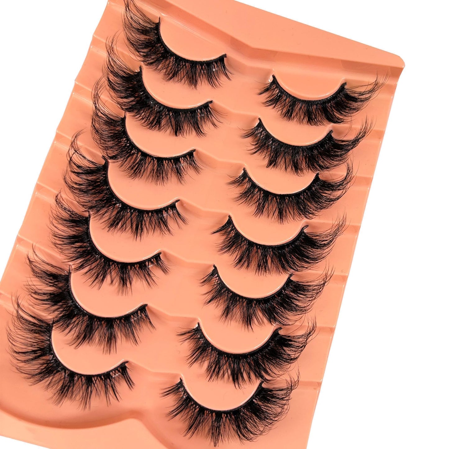 False Eyelashes Strip Lashes Wispy Yasnai Cat Eye Lash Fake Eyelash Natural Look Volume 18mm Mink Fluffy Fox Eyelashes 7 Pairs Pack 9D
