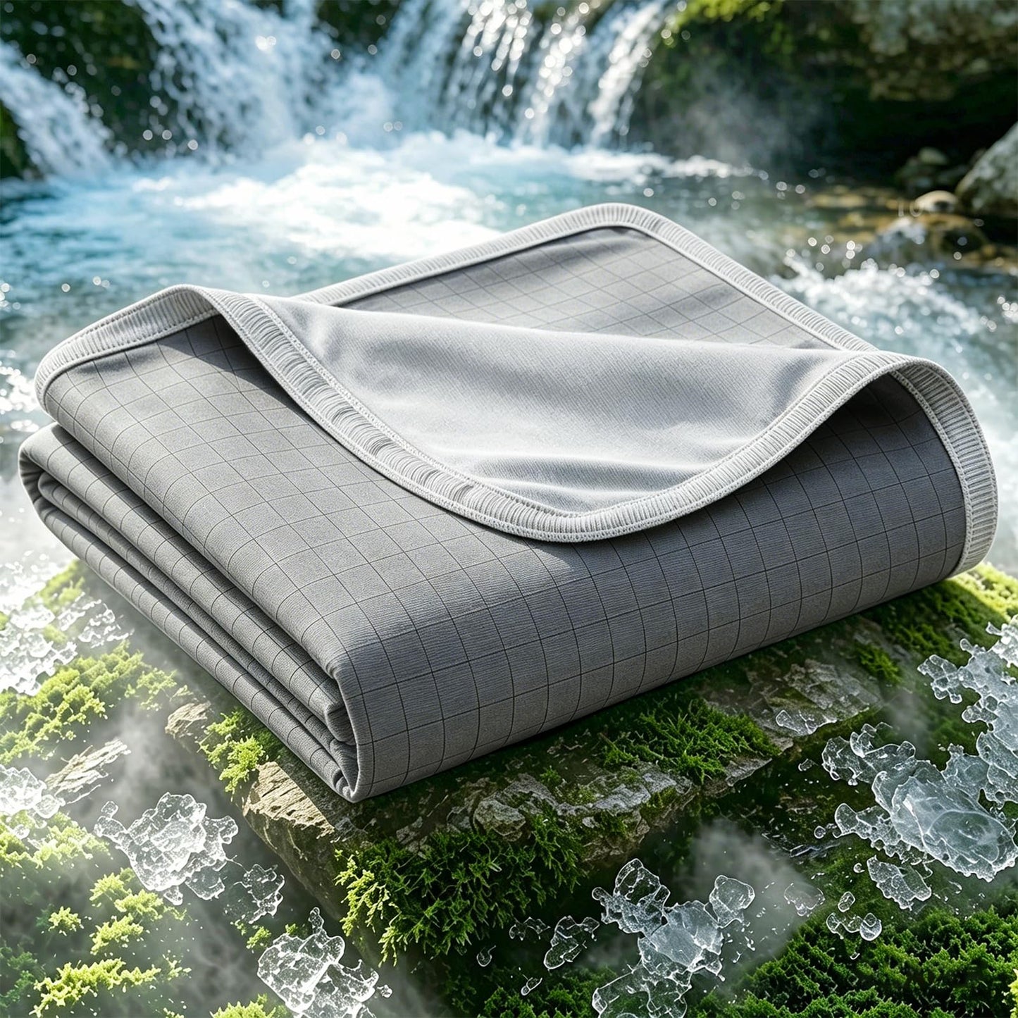 EMME Breathable Cooling Blankets Queen Size (90"x 90") for Hot Sleepers, Summer Bed Blanket, Thin Light Bedspread Coverlet for Night Sweats,Dark Grey Cold Blankets for Sleeping