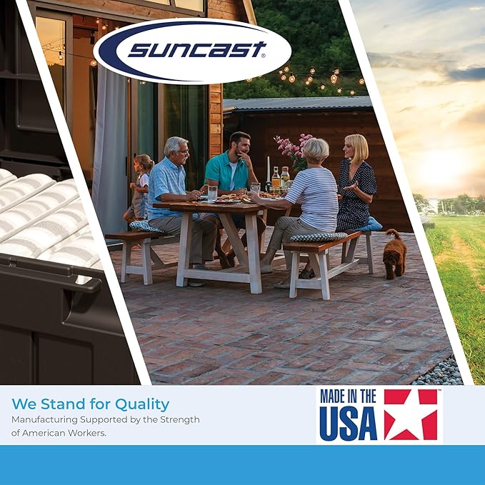 Suncast Vertical Outdoor Storage Shed with All-Weather Construction, Vanilla