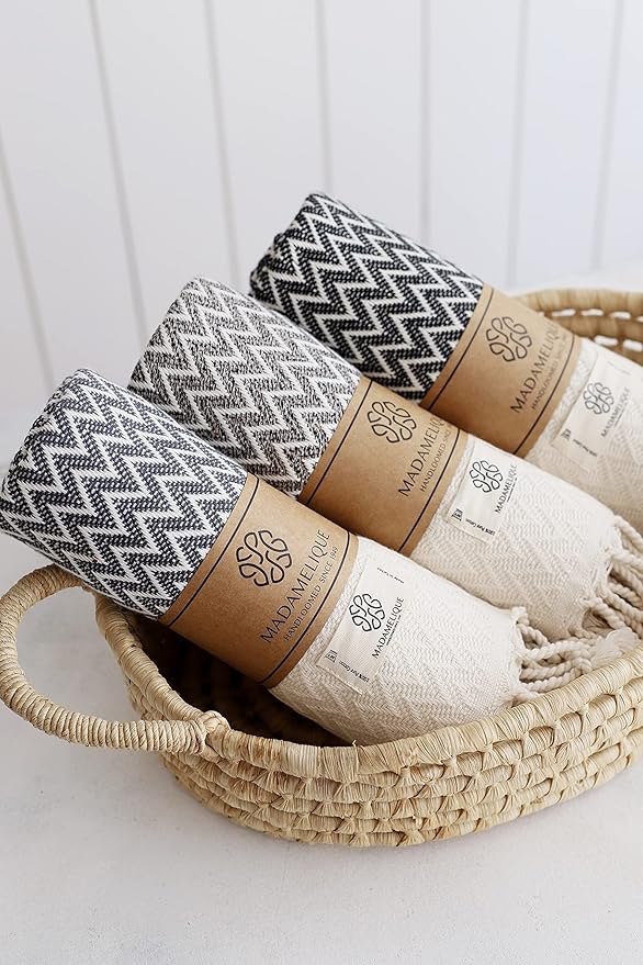 Madamelique Exclusive Hand Towels Set of 2-18 x 40 Inches