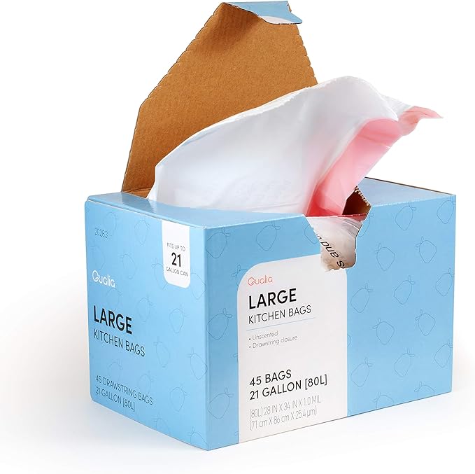 UNSCENTED 21 Gal / 80 Liter | Drawstring Closure Trash Bag | Heavy Duty By